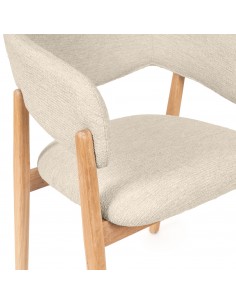 Cadeira de jantar YVANNA com design envolvente estofado e... 2