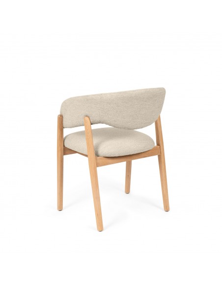 Cadeira de jantar YVANNA com design envolvente estofado e madeira de faia