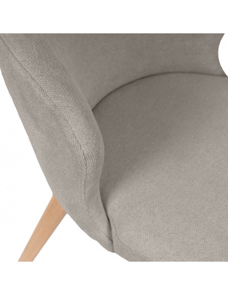 Silla de comedor TANYA de diseño envolvente en poliéster y madera de haya