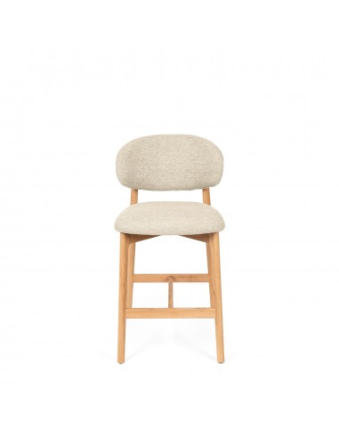 Banco baixo WANDA 65 com encosto estofado e...