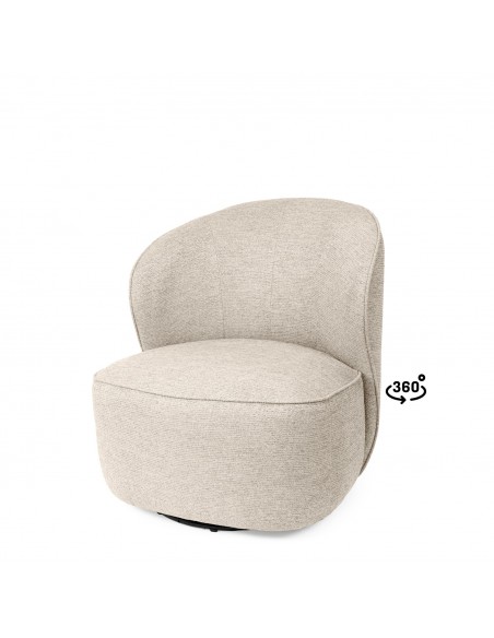 Poltrona giratória HAVANA 360° com design geométrico e orgânico