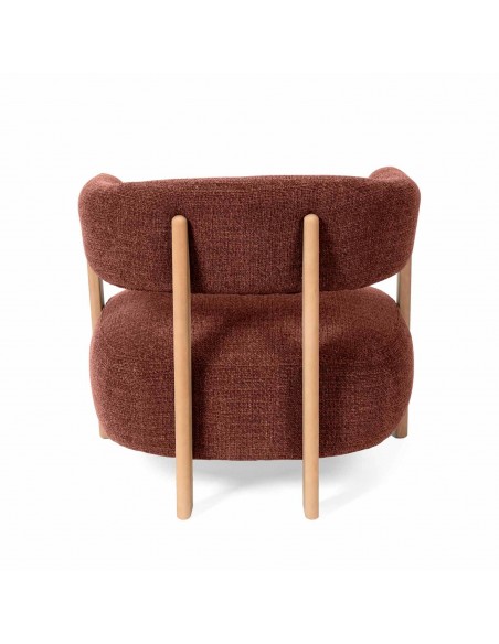 Poltrona GRANITE, design nórdico orgânico com estrutura em madeira