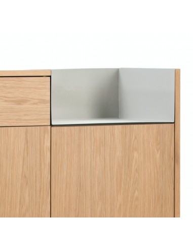 MUEBLE AUXILIAR VALLEY 2P1C ROBLE BANDEJA/PIES GRIS CLA