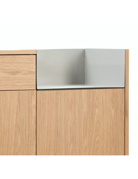 MUEBLE AUXILIAR VALLEY 2P1C ROBLE BANDEJA/PIES GRIS CLA MUEBLE AUXILIAR VALLEY 2P1C ROBLE BANDEJA/PIES GRIS CLA