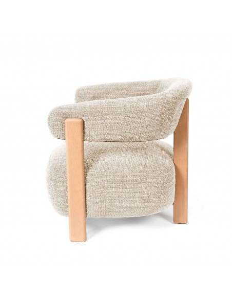 Butaca GRANITO, diseño nórdico orgánico con estructura de madera