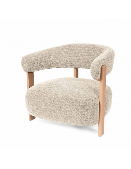 Butaca GRANITO, diseño nórdico orgánico con estructura de madera