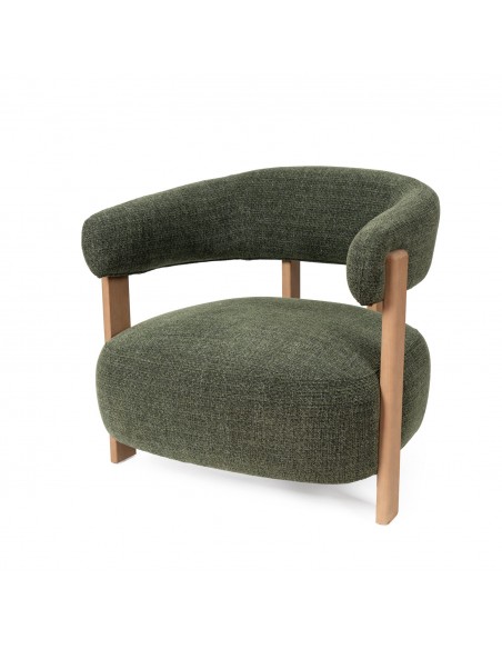 Butaca GRANITO, diseño nórdico orgánico con estructura de madera