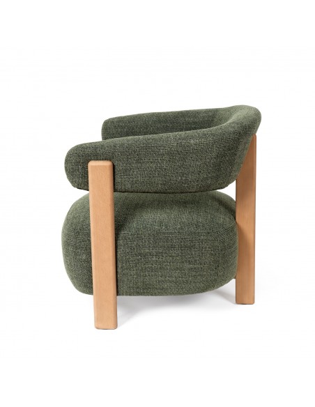 Butaca GRANITO, diseño nórdico orgánico con estructura de madera