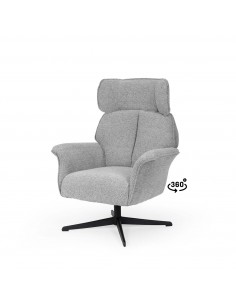 Sillón giratorio de diseño LYNN, respaldo alto y base...