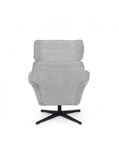 Poltrona giratória de design LYNN com encosto alto e base de metal elegante