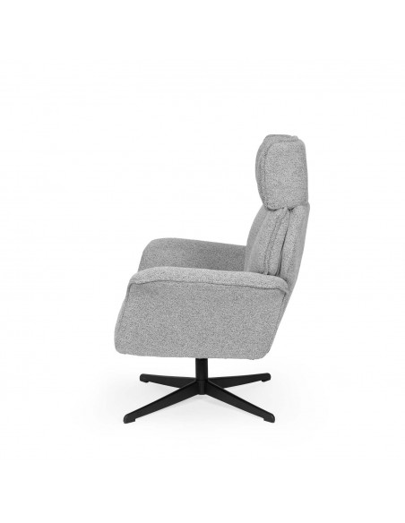 Poltrona giratória de design LYNN com encosto alto e base de metal elegante