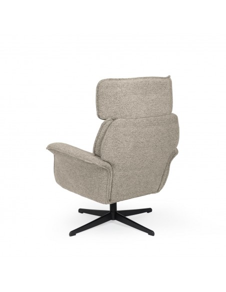 Poltrona giratória de design LYNN com encosto alto e base de metal elegante