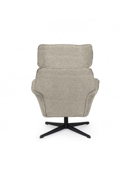 Sillón giratorio de diseño LYNN, respaldo alto y base metálica elegante