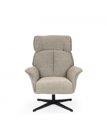 Poltrona giratória de design LYNN com encosto alto e base de metal elegante