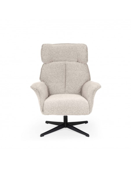 Poltrona giratória de design LYNN com encosto alto e base de metal elegante