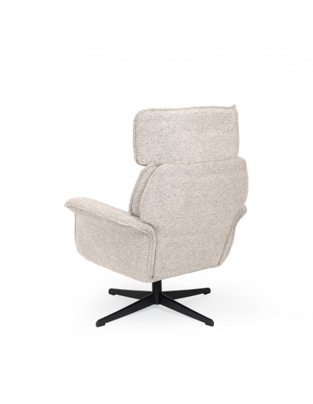 Sillón giratorio de diseño LYNN, respaldo alto y base metálica elegante