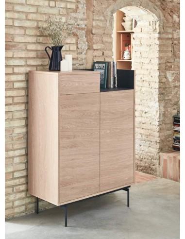 TEULAT MUEBLE AUXILIAR VALLEY 130X92 ROBLE, AZUL