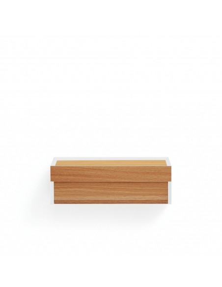 TEULAT MESITA SUSPENDIDA minimalista ARISTA 50 x 16, 1 Cajon, blanco y roble