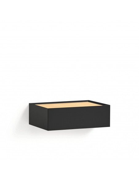 Mesa de cabeceira SUSPENSA minimalista TEULAT ARISTA 50 x 16, 1 gaveta, preto e carvalho