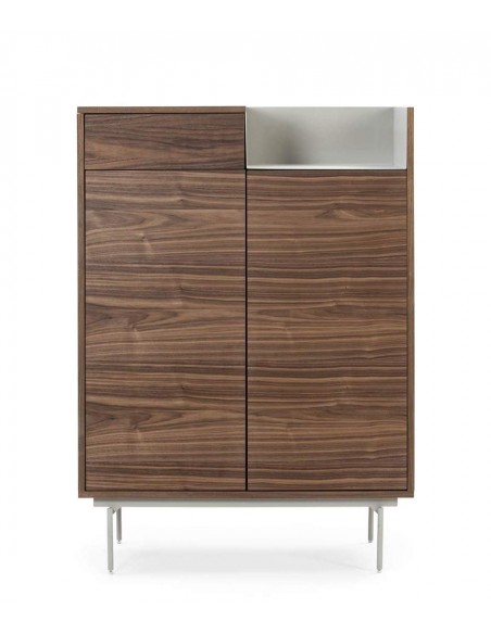 TEULAT ARMÁRIO AUXILIAR VALLEY 130X92 NOGUEIRA, CINZA TEULAT ARMÁRIO AUXILIAR VALLEY 130X92 NOGUEIRA, CINZA
