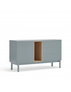 TEULAT aparador de diseño CORVO 140x40,color gris perla.