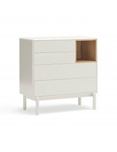 TEULAT COMODA CORVO 90x40, 4 gavetas, cor CREMA.