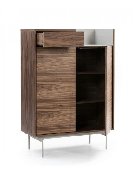 TEULAT ARMÁRIO AUXILIAR VALLEY 130X92 NOGUEIRA, CINZA TEULAT ARMÁRIO AUXILIAR VALLEY 130X92 NOGUEIRA, CINZA