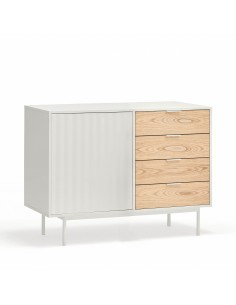 Teulat APARADOR SIERRA 108x47, DM lacado blanco y chapa...