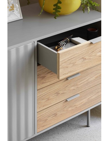 Aparador Teulat SIERRA 108x47, MDF lacado Cinza...