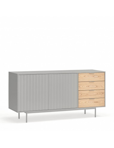 Aparador Teulat SIERRA 160x47, MDF lacado cinza...