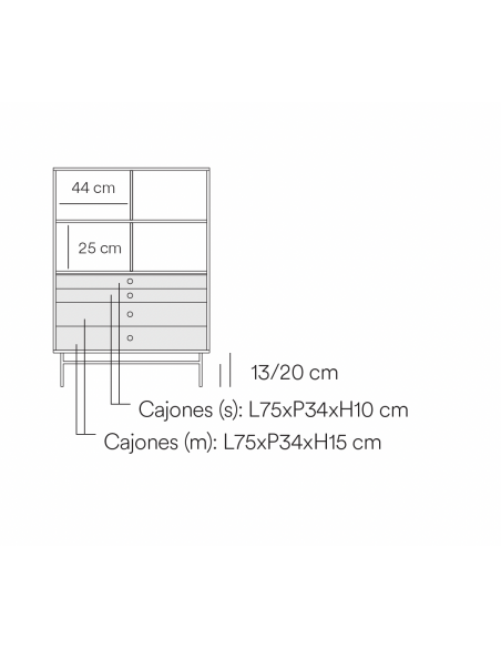 TEULAT APARADOR ponto ALTO, DM lacado branco, metal