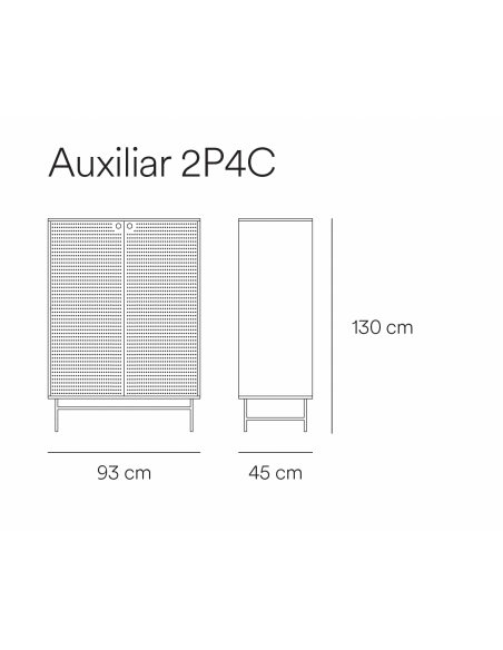 TEULAT APARADOR ponto ALTO, DM lacado branco, metal