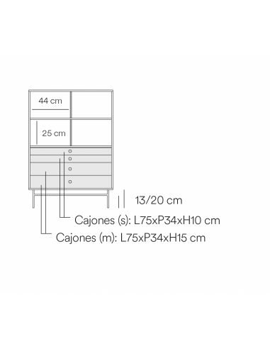 TEULAT APARADOR ALTO PUNTO, DM lacado verde,...
