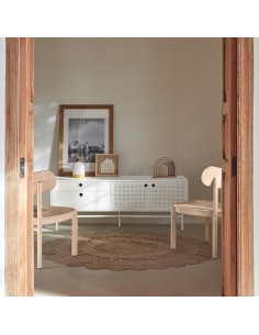 TEULAT MUEBLE TV PUNTO 140x40, DM lacado y metal blanco 2