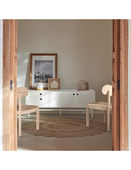 TEULAT MUEBLE TV PUNTO 140x40, DM lacado y metal blanco