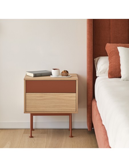 Teulat mesita minimalista YOKO 52x35, COLOR TEJA/ROBLE