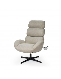 Poltrona giratória de design PAULINE, encosto alto e...