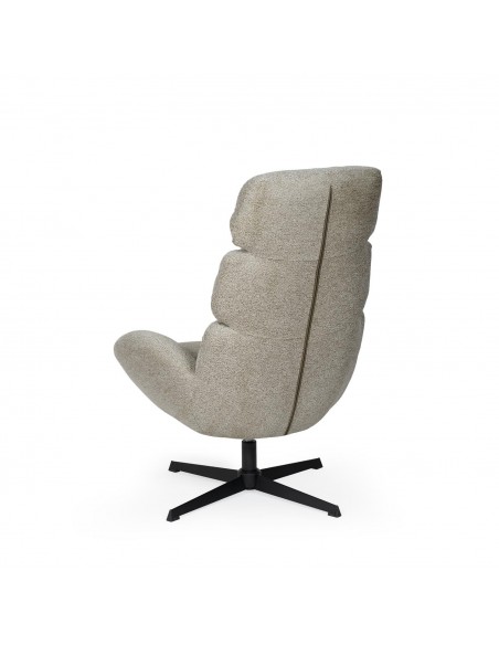 Poltrona giratória de design PAULINE, encosto alto e elegante base metálica