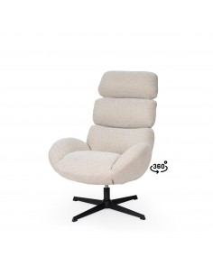 Poltrona giratória de design PAULINE, encosto alto e... 2