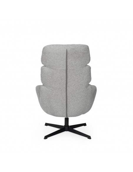 Poltrona giratória de design PAULINE, encosto alto e elegante base metálica