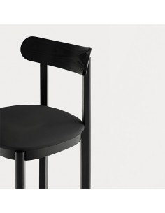 Cadeira de design Teulat NARA, em freixo preto e assento... 2
