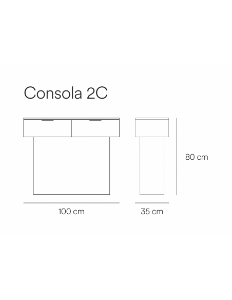 Consola Teulat TOTEM 100 x 80, escultural, MDF lacado cor cinza antracite