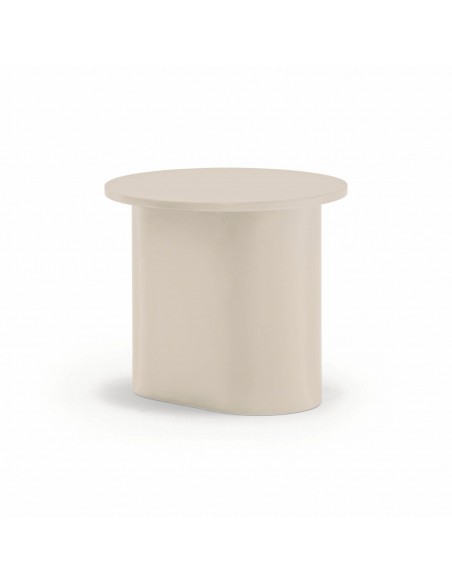 TEULAT MESA auxiliar redonda TOTEM 50 x 45, minimalista, arena