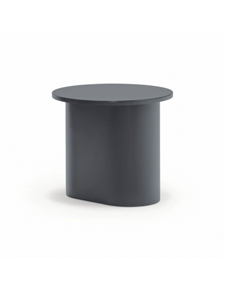 TEULAT Mesa auxiliar redonda TOTEM 50 x 45, minimalista, cinza antracite