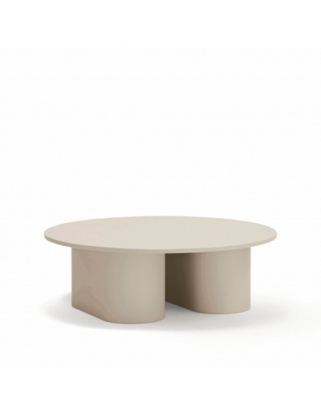 TEULAT Mesa de centro redonda TOTEM 110 x 36, minimalista, areia