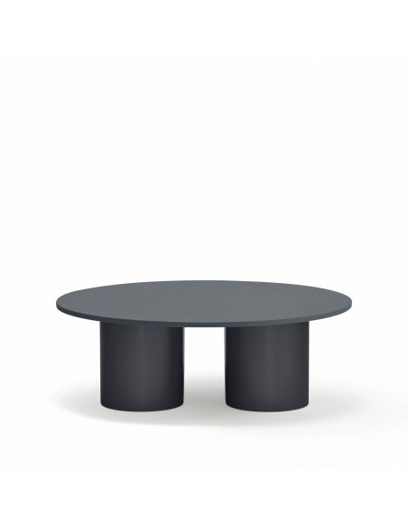 TEULAT Mesa de centro redonda TOTEM 110 x 36, minimalista, cinzento antracite