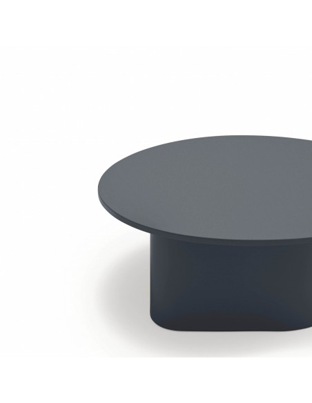 TEULAT Mesa de centro redonda TOTEM 110 x 36, minimalista, cinzento antracite