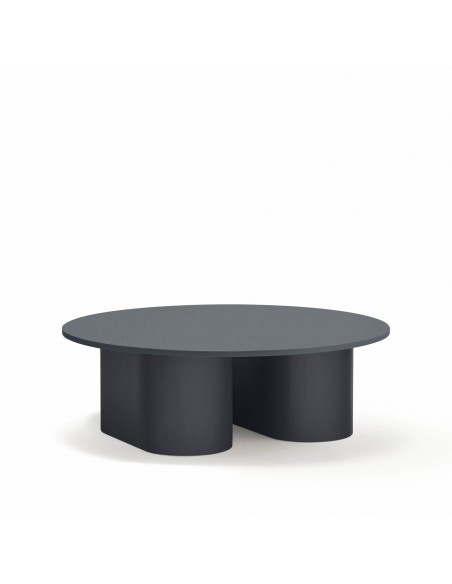 TEULAT Mesa de centro redonda TOTEM 110 x 36, minimalista, cinzento antracite