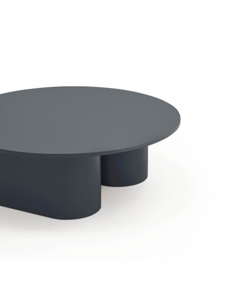 TEULAT Mesa de centro redonda TOTEM 110 x 36, minimalista, cinzento antracite