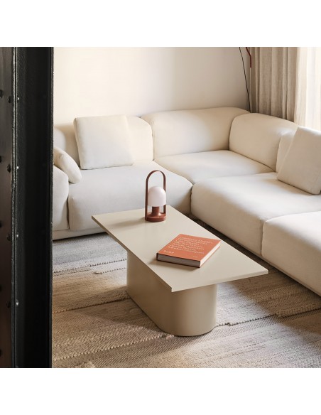 TEULAT Mesa de centro TOTEM 110 x 50, minimalista, areia